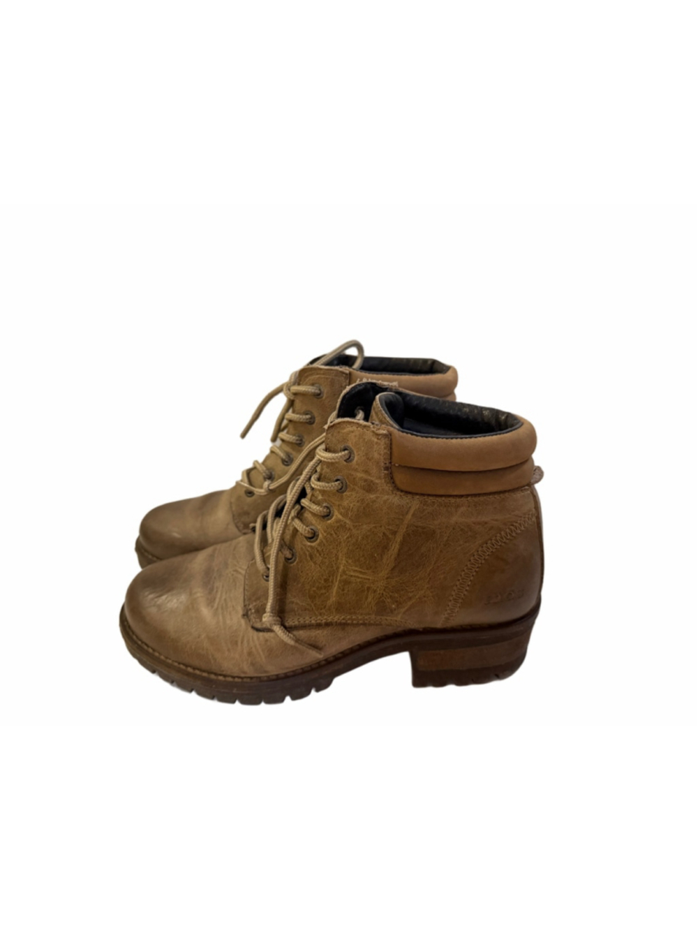 Taos Rebel Leather Lace Up Ankle Boots Gray Women's US 7/7.5 EU 38